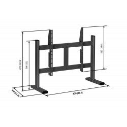 Vogel's PB 050 DISPLAY TABLE STAND DESK 139,7 cm (55") Pupitre à roulettes pour écran plat portable Noir