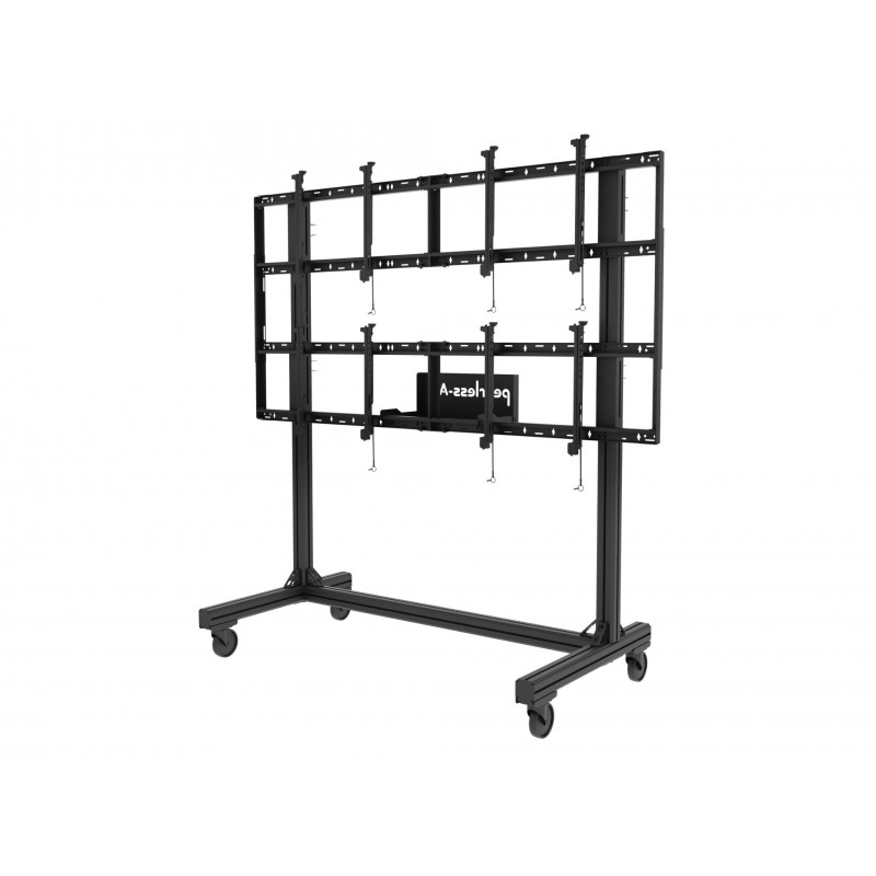 Peerless DS-C560-2X2 chariot et support multimédia Noir Ecran plat Panier multimédia