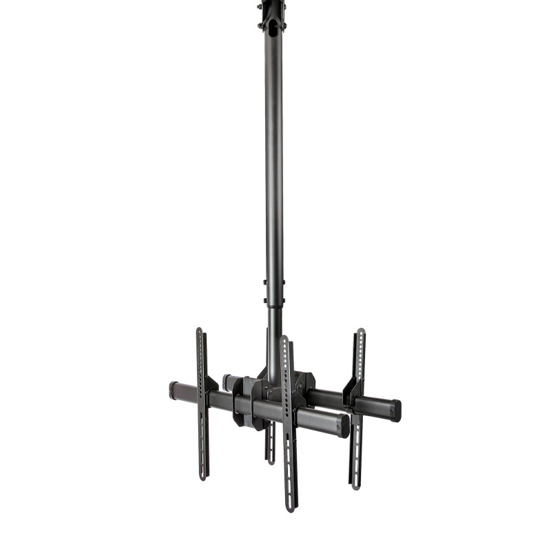 StarTech.com Support Double TV au Plafond - Support Double Écran à Suspendre Dos à Dos avec Mât Télescopique Réglable - I