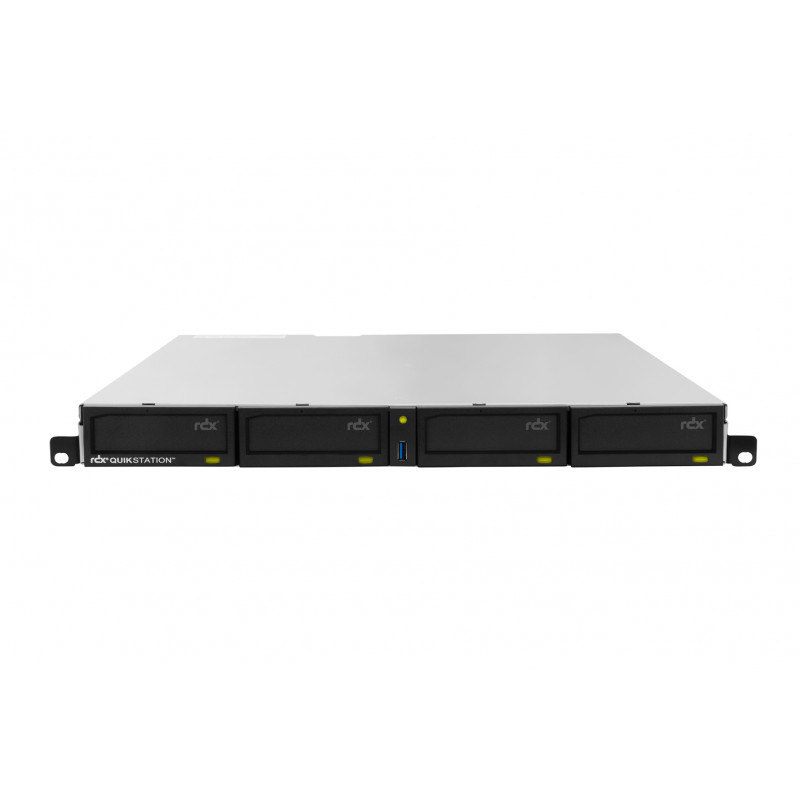 Overland-Tandberg O-T RDX QuikStation 4 RM, 4 baies, 4 x 1 Go Ethernet, baie de lecteur amovible, montage en rack 1U