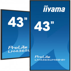 iiyama LH4365UHSB-B1 Écran d'affichage dynamique En forme de kiosk 108 cm (42.5") LED Wifi 800 cd/m² 4K Ultra HD Noir Intégr