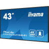 iiyama LH4365UHSB-B1 Écran d'affichage dynamique En forme de kiosk 108 cm (42.5") LED Wifi 800 cd/m² 4K Ultra HD Noir Intégr