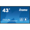 iiyama LH4365UHSB-B1 Écran d'affichage dynamique En forme de kiosk 108 cm (42.5") LED Wifi 800 cd/m² 4K Ultra HD Noir Intégr
