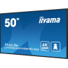 iiyama LH5065UHSB-B1AG affichage de messages Écran plat de signalisation numérique 125,7 cm (49.5") LCD Wifi 800 cd/m² 4K Ul