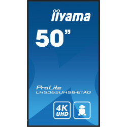 iiyama LH5065UHSB-B1AG affichage de messages Écran plat de signalisation numérique 125,7 cm (49.5") LCD Wifi 800 cd/m² 4K Ul