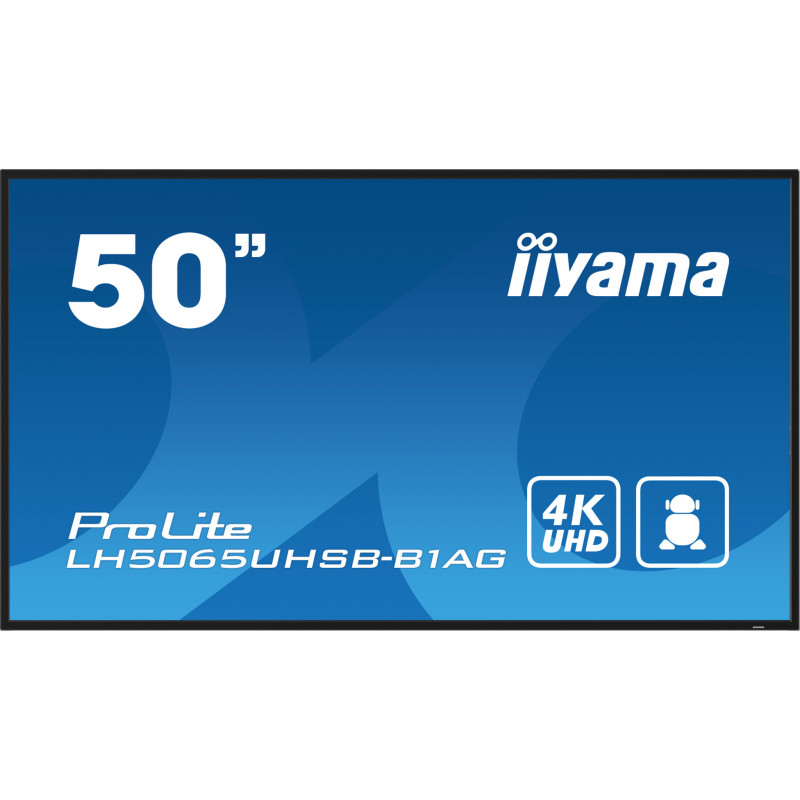 iiyama LH5065UHSB-B1AG affichage de messages Écran plat de signalisation numérique 125,7 cm (49.5") LCD Wifi 800 cd/m² 4K Ul