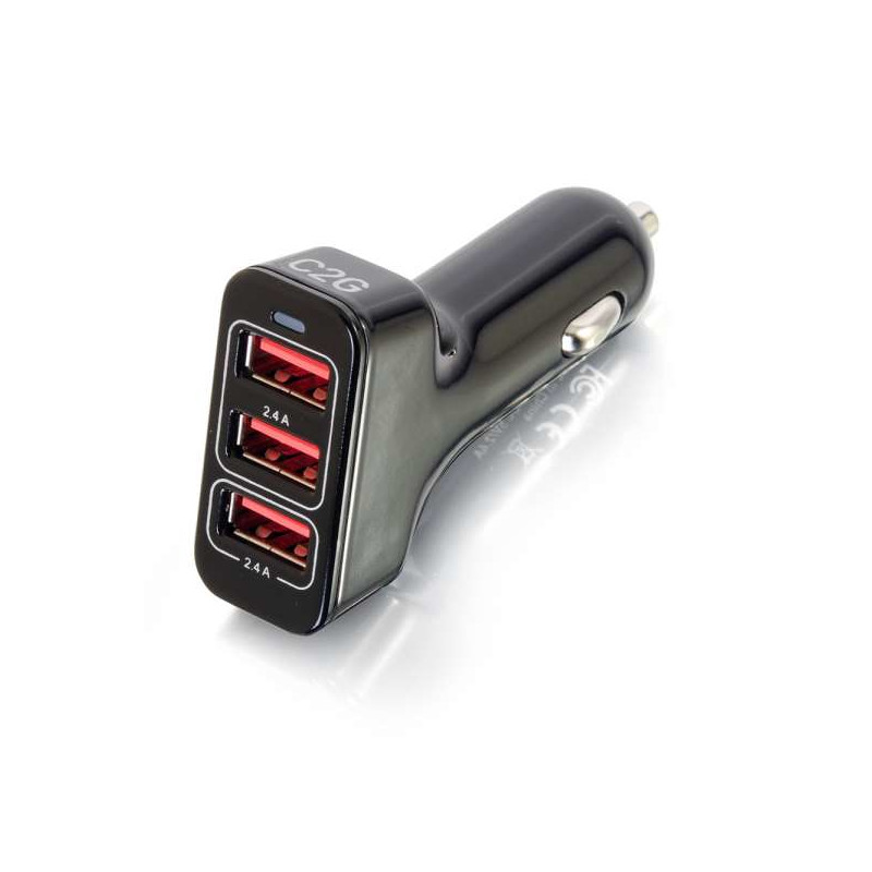 C2G Chargeur voiture intelligent USB 3 ports. sortie 4,8A