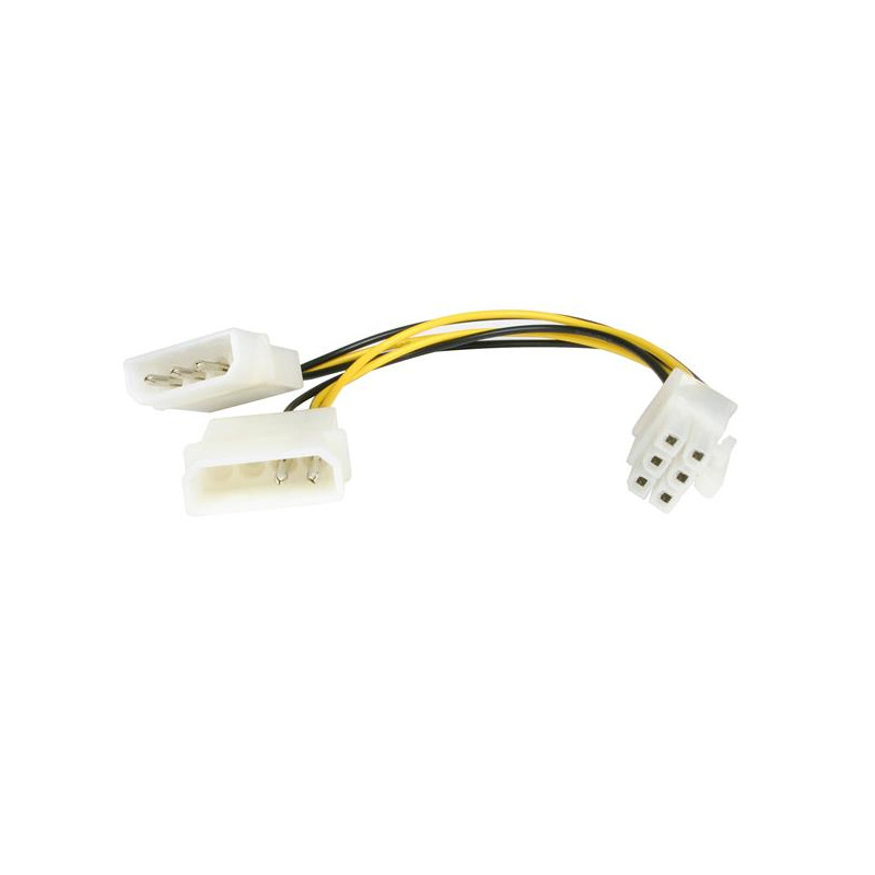 StarTech.com Câble adaptateur d'alimentation LP4 vers carte graphique PCI Express à 6 broches de 15 cm - M/M