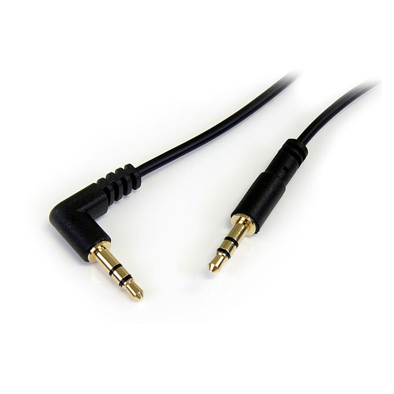 StarTech.com Câble audio slim Mini-Jack 3,5 mm vers Mini-Jack 3,5 mm coudé à angle droit de 1,8 m - M/M