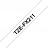 Brother TZe-FX211 - Cassette à ruban pour étiqueteuse originale – Noir sur blanc, 6 mm de large