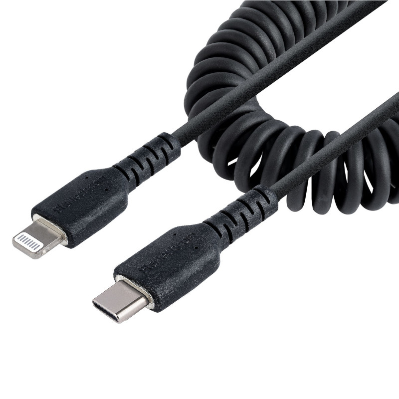 StarTech.com Câble USB-C vers Lightning de 50cm - Adaptateur USB C vers Lightning Noir Certifié Mfi, Gaine Durable en TPE - C