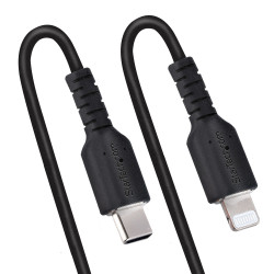 StarTech.com Câble USB-C vers Lightning de 50cm - Adaptateur USB C vers Lightning Noir Certifié Mfi, Gaine Durable en TPE - C