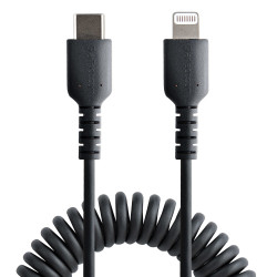StarTech.com Câble USB-C vers Lightning de 50cm - Adaptateur USB C vers Lightning Noir Certifié Mfi, Gaine Durable en TPE - C