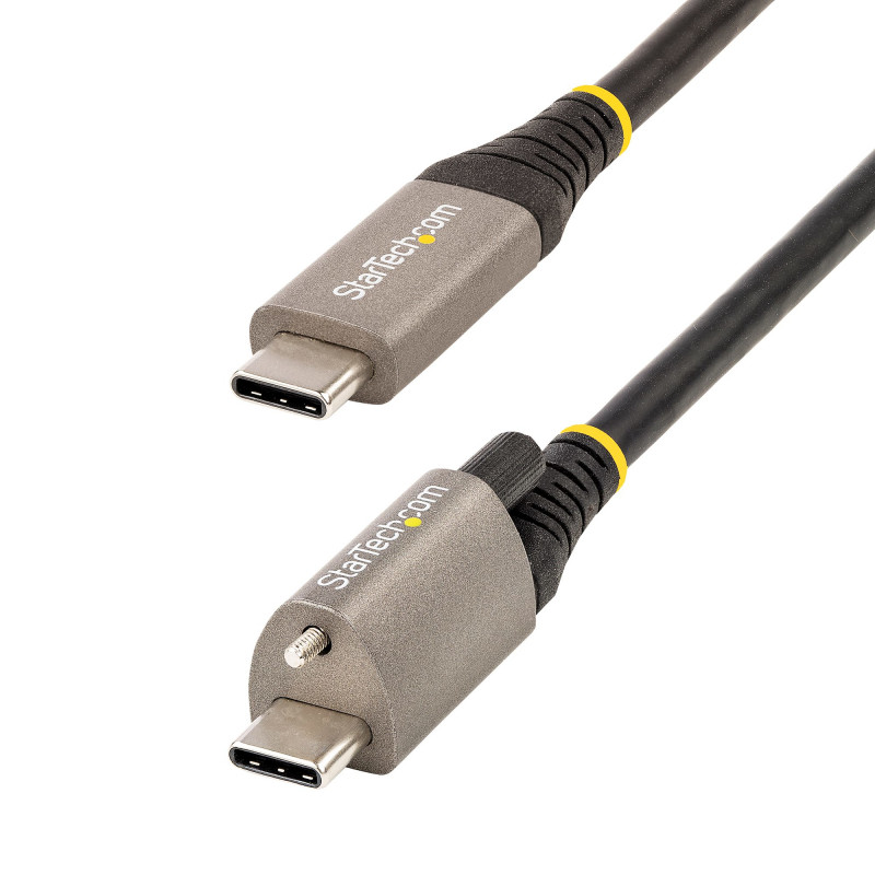StarTech.com Câble USB C 10Gbps 50cm à Verouillage par Vis Supérieure - Câble USB 3.2 Gen 2 Type-C - 100W/5A Power Delivery