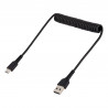StarTech.com Câble USB vers USB-C de 50cm - Cordon USB USB-C Enroulé à Usage Intensif - Câble USB-A vers USB-C en Fibre Ara