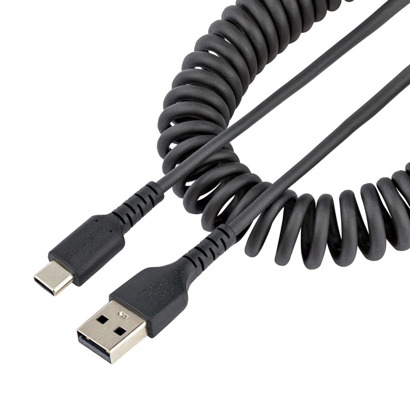 StarTech.com Câble USB vers USB-C de 50cm - Cordon USB USB-C Enroulé à Usage Intensif - Câble USB-A vers USB-C en Fibre Ara
