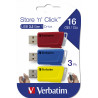 Verbatim Clé USB Store 'n Click 3 x 16 Go Rouge / Bleu / Jaune