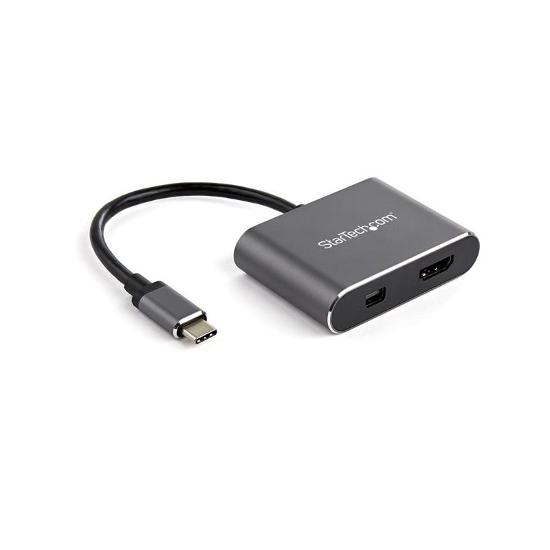 StarTech.com Adaptateur multiport USB-C vers mini DisplayPort ou HDMI - 4K 60 Hz - Convertisseur 2-en-1