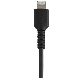 StarTech.com Câble USB-A vers Lightning Noir Robuste 30cm - Câble de Charge/Synchronisation de Type A vers Lightning en Fibre