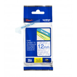 Brother TZe-133 - Cassette à ruban pour étiqueteuse originale – Bleu sur transparent, 12 mm de large