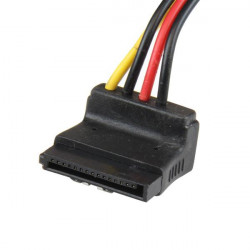 StarTech.com Câble répartiteur d'alimentation en Y LP4 vers 2 SATA à angle droit et verrouillage 30 cm - LP4 4 broches vers 