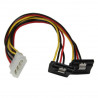 StarTech.com Câble répartiteur d'alimentation en Y LP4 vers 2 SATA à angle droit et verrouillage 30 cm - LP4 4 broches vers 