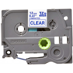 Brother TZe-133 - Cassette à ruban pour étiqueteuse originale – Bleu sur transparent, 12 mm de large